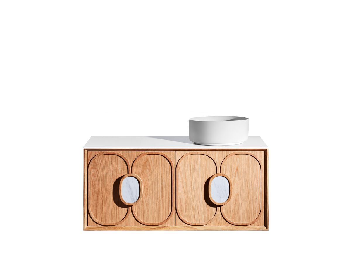 reece ISSY Blossom II 1000 x 400-500 x 450mm Vanity Unit with Two Soft Close Drawers and One Internal Drawer with Handle