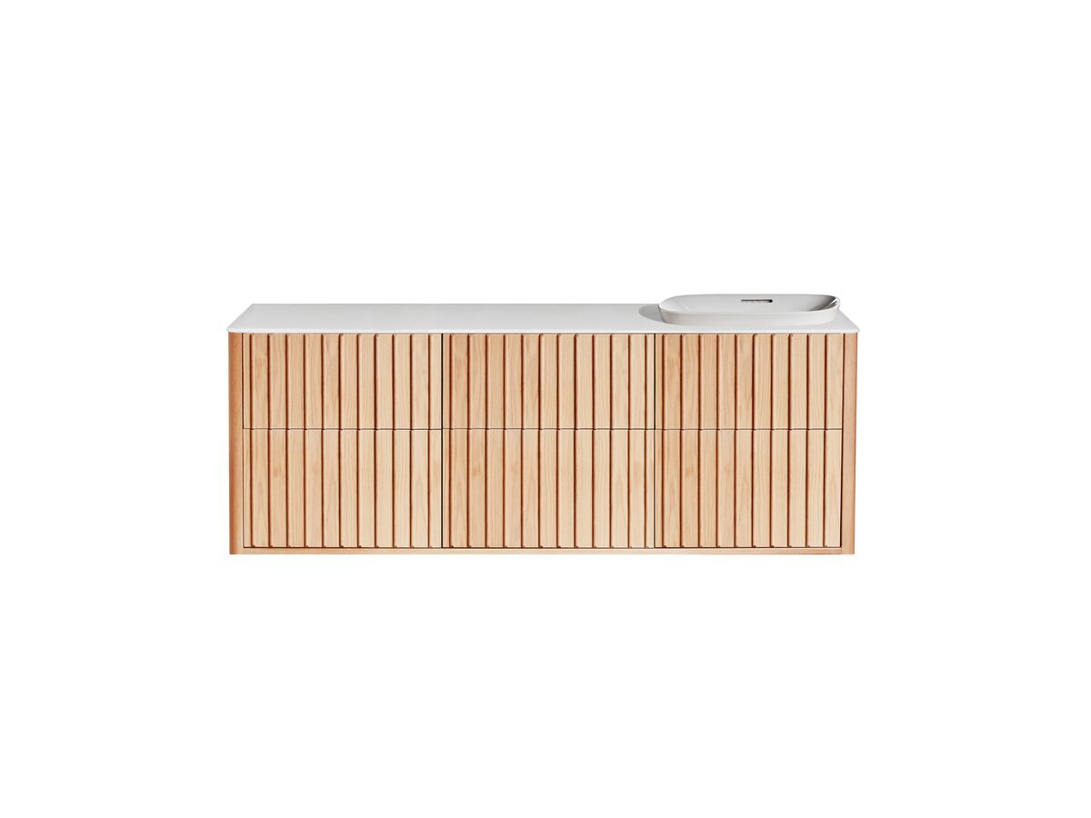 Reece ISSY Cloud II 1500mm X 500mm X 610mm Wall Hung Vanity Unit 6 Touch Latch Drawers Semi Inset (No Basin)