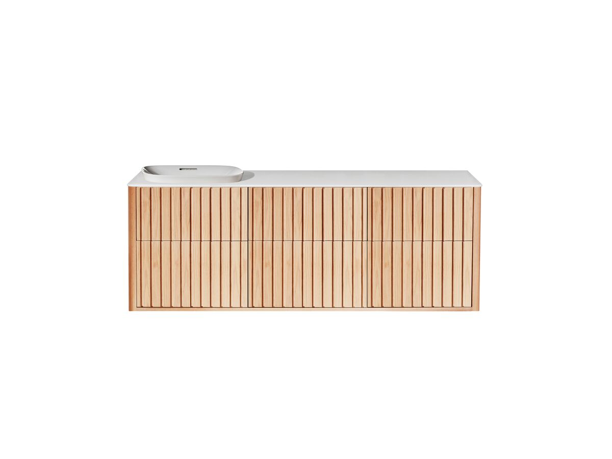 Reece ISSY Cloud II 1500mm X 500mm X 610mm Wall Hung Vanity Unit 6 Touch Latch Drawers Semi Inset (No Basin)