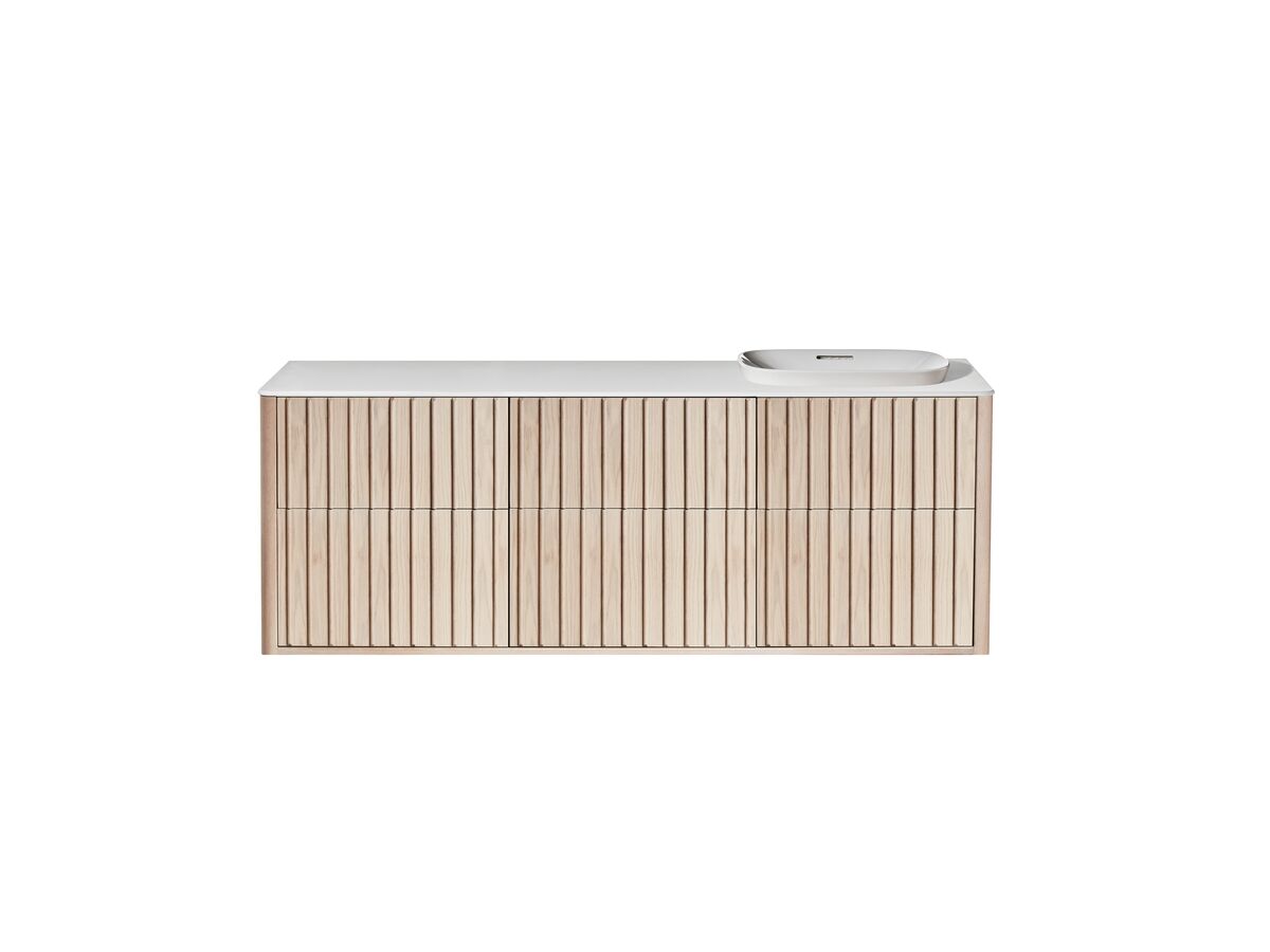 reece ISSY Cloud II 1500mm x 500mm x 610mm Wall Hung Vanity Unit 6 Touch Latch Drawers Semi Inset (No Basin)