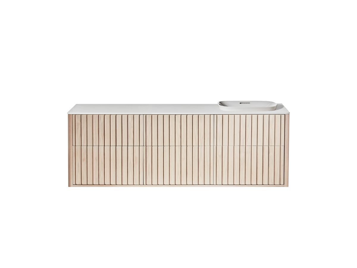 Reece ISSY Cloud II 1800mm X 500mm X 610mm Wall Hung Vanity Unit 6 Touch Latch Drawers Semi Inset (No Basin)