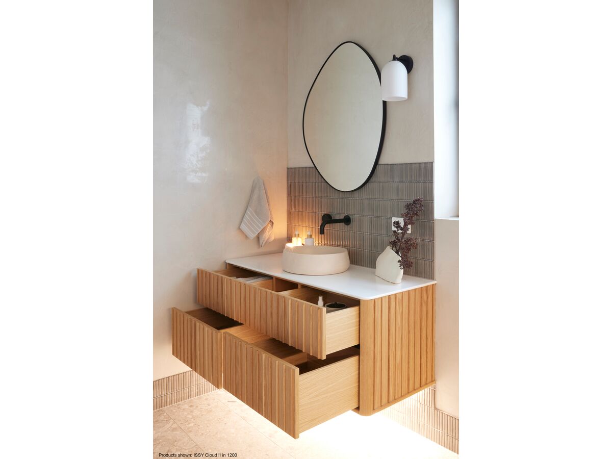 Reece ISSY Cloud II 600mm X 500mm X 610mm Wall Hung Vanity Unit 2 Touch Latch Drawers Semi Inset (No Basin)