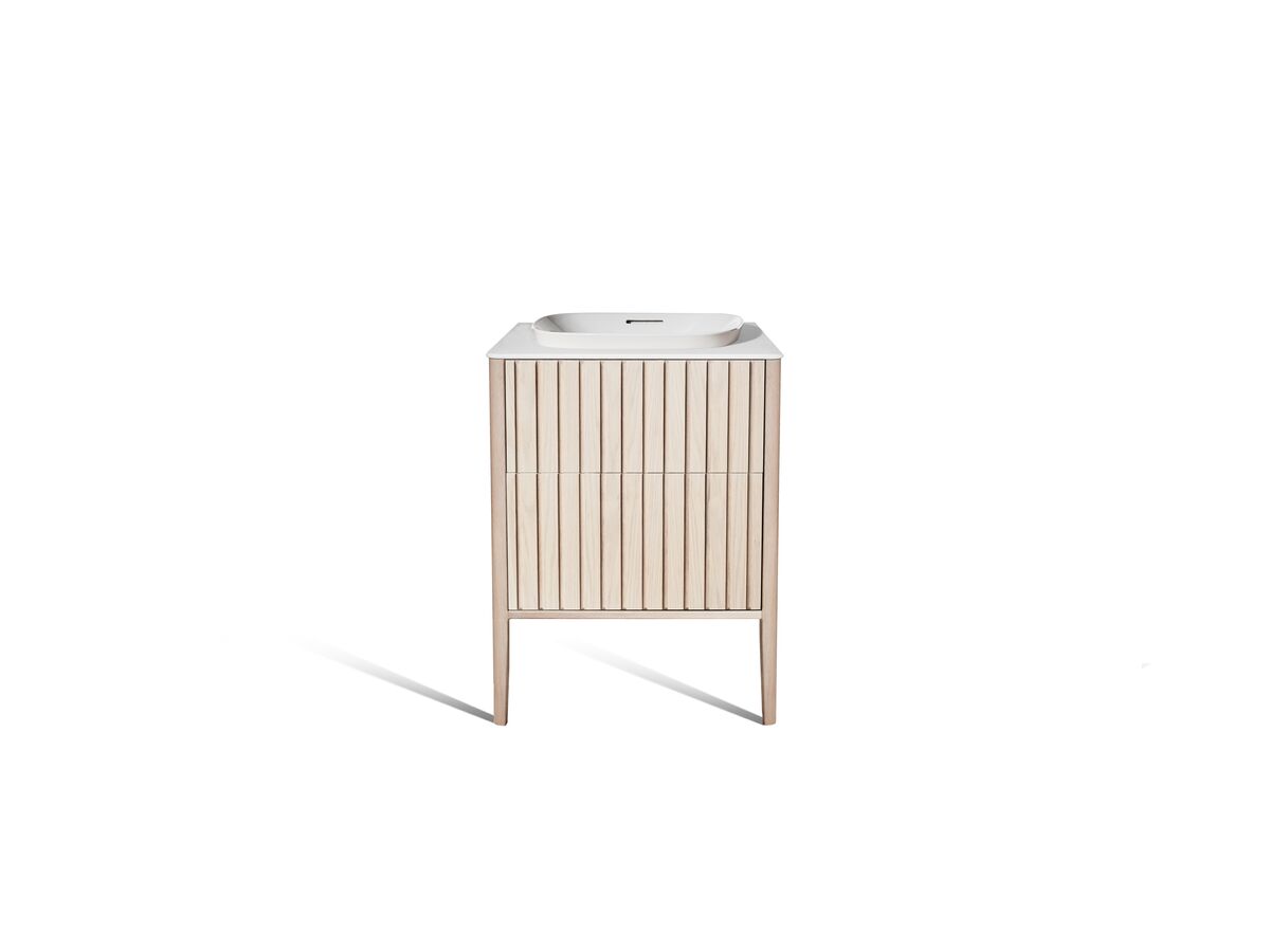 reece ISSY Cloud II 600mm x 500mm x 860mm Vanity Unit with Legs 2 Touch Latch Drawers Semi Inset (No Basin)