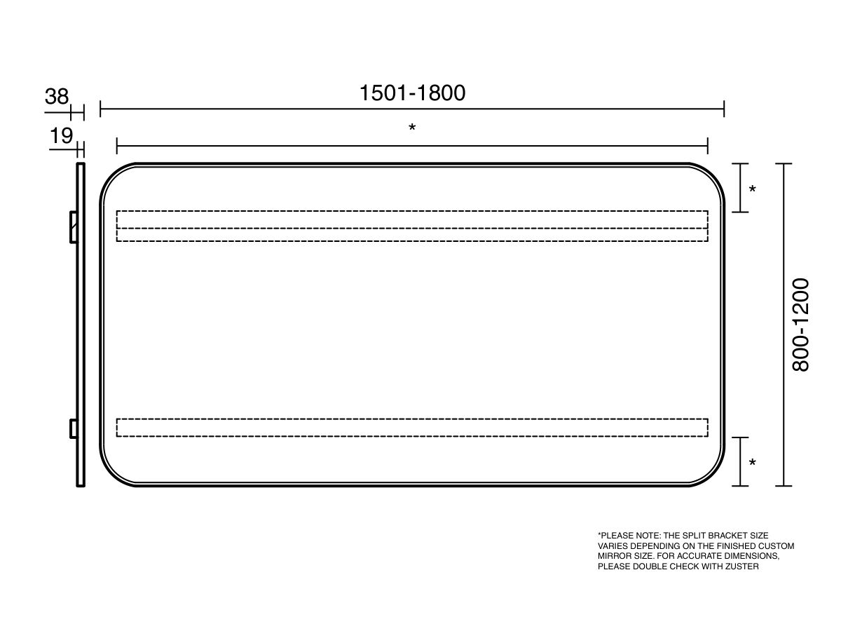 Reece ISSY Cloud Mirror Custom 1501-1800mm X 800-1200mm