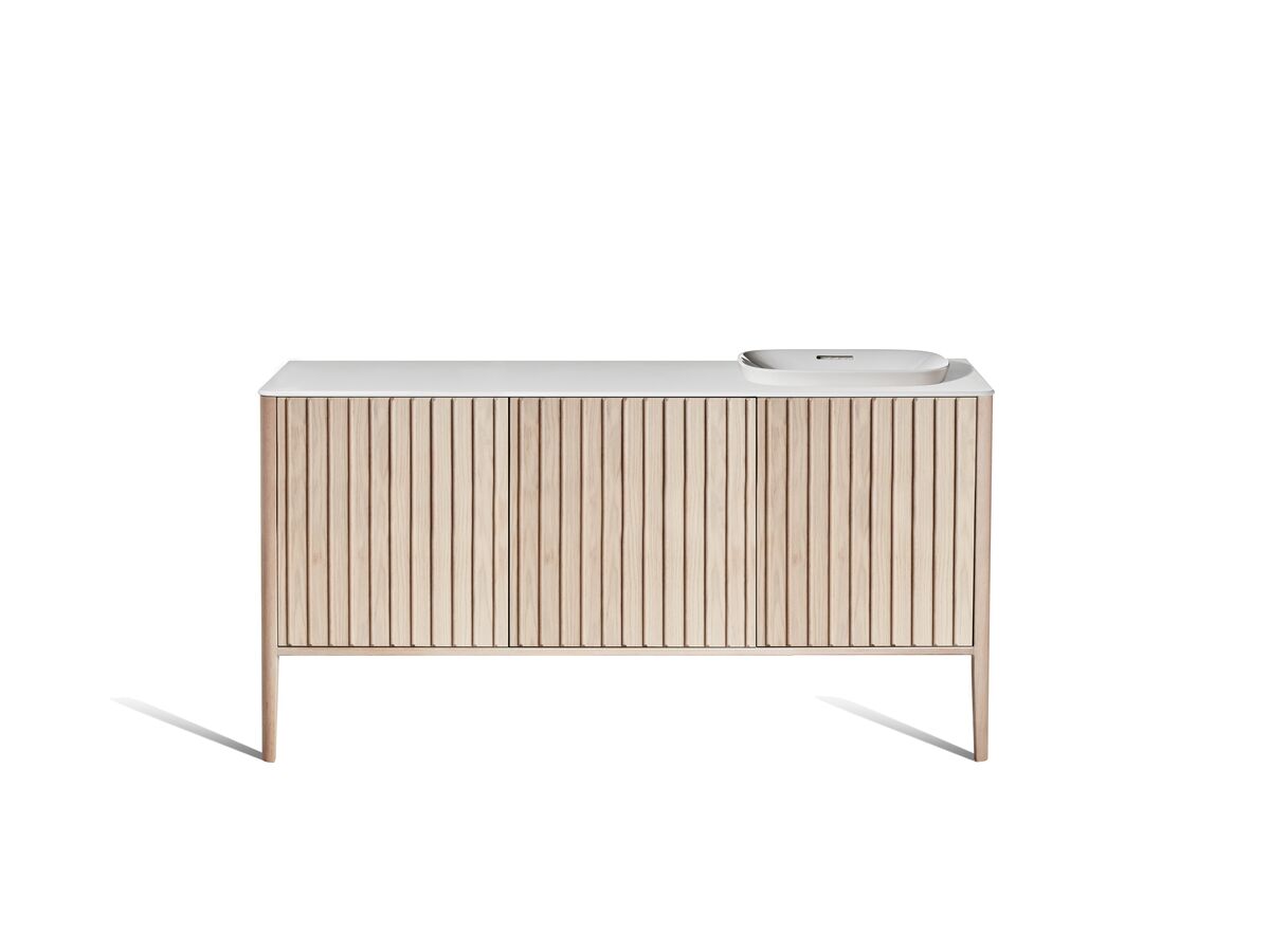 reece ISSY Custom Cloud I 1501-1800mm x 400-550mm x 800-900mm Vanity Unit with Legs 3 Touch Latch Doors Semi Inset (No Basin)