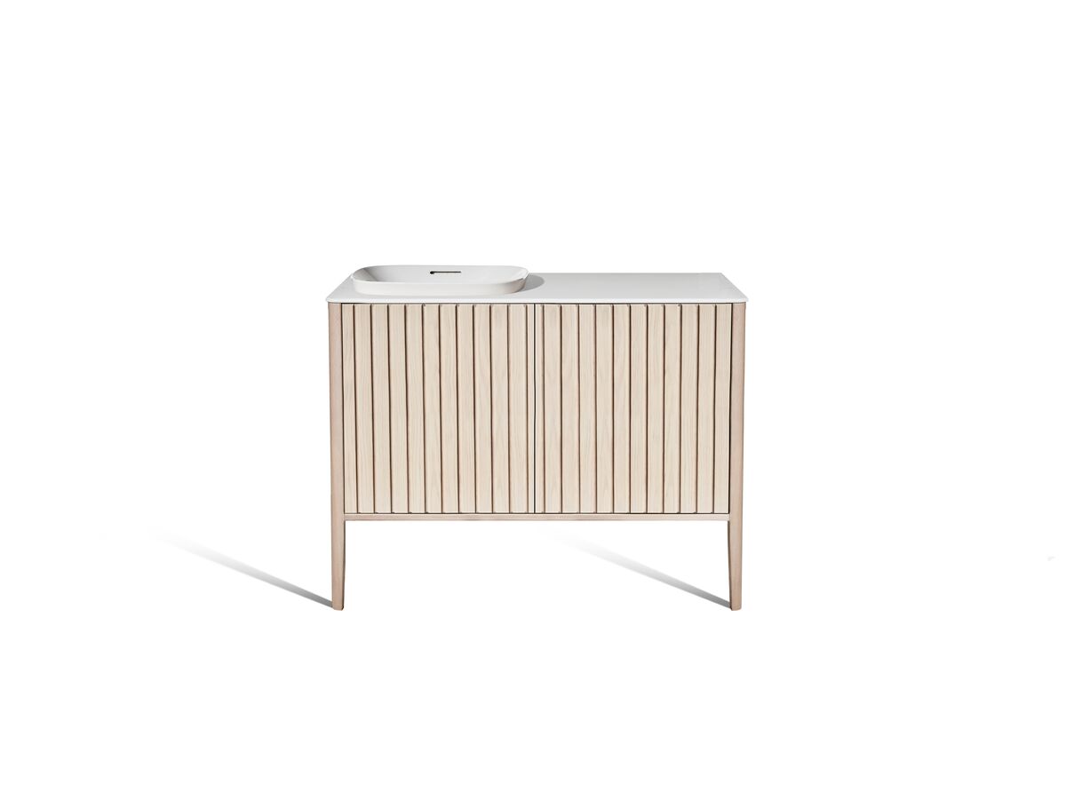 reece ISSY Custom Cloud I 801-1000mm x 400-550mm x 800-900mm Vanity Unit with Legs 2 Touch Latch Doors Semi Inset (No Basin)