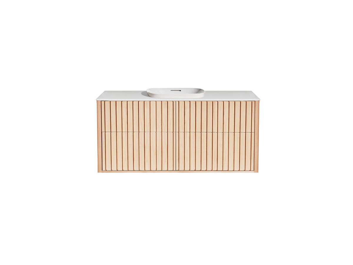 reece ISSY Custom Cloud II 1201-1500mm x 400-550mm x 610mm Wall Hung Vanity Unit 4 Touch Latch Drawers Semi Inset (No Basin)