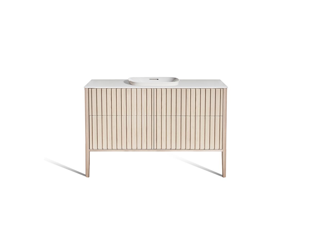 Reece ISSY Custom Cloud II 1201-1500mm X 400-550mm X 800-900mm Vanity Unit With Legs 4 Touch Latch Drawers Semi Inset (No Basin)