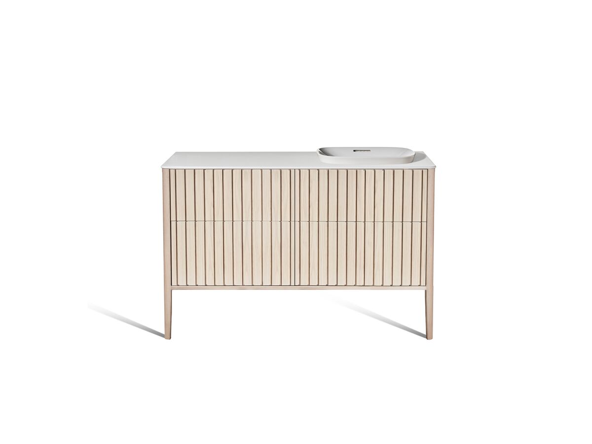 reece ISSY Custom Cloud II 1201-1500mm x 400-550mm x 800-900mm Vanity Unit with Legs 4 Touch Latch Drawers Semi Inset (No Basin)