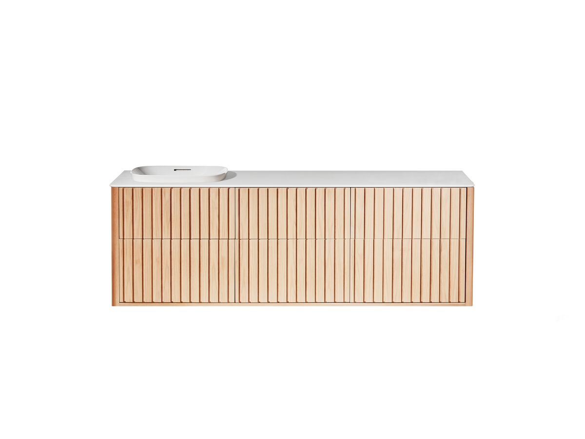 reece ISSY Custom Cloud II 1801-2000mm x 400-550mm x 610mm Wall Hung Vanity Unit 6 Touch Latch Drawers Semi Inset (No Basin)
