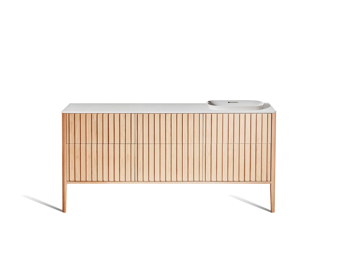 reece ISSY Custom Cloud II 1801-2000mm x 400-550mm x 800-900mm Vanity Unit with Legs 6 Touch Latch Drawers Semi Inset (No Basin)