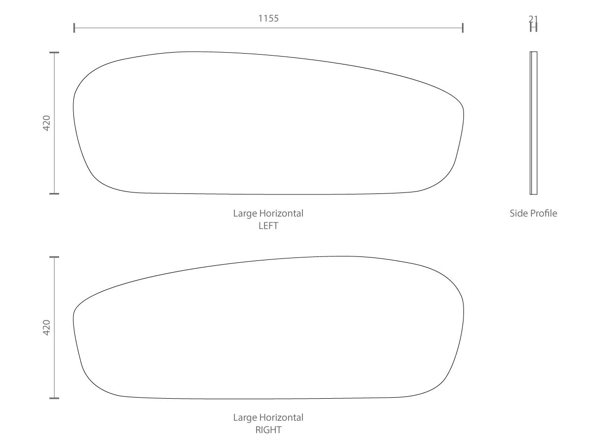 Reece ISSY Glide 420mm X 1155mm Large Horizontal Mirror Right