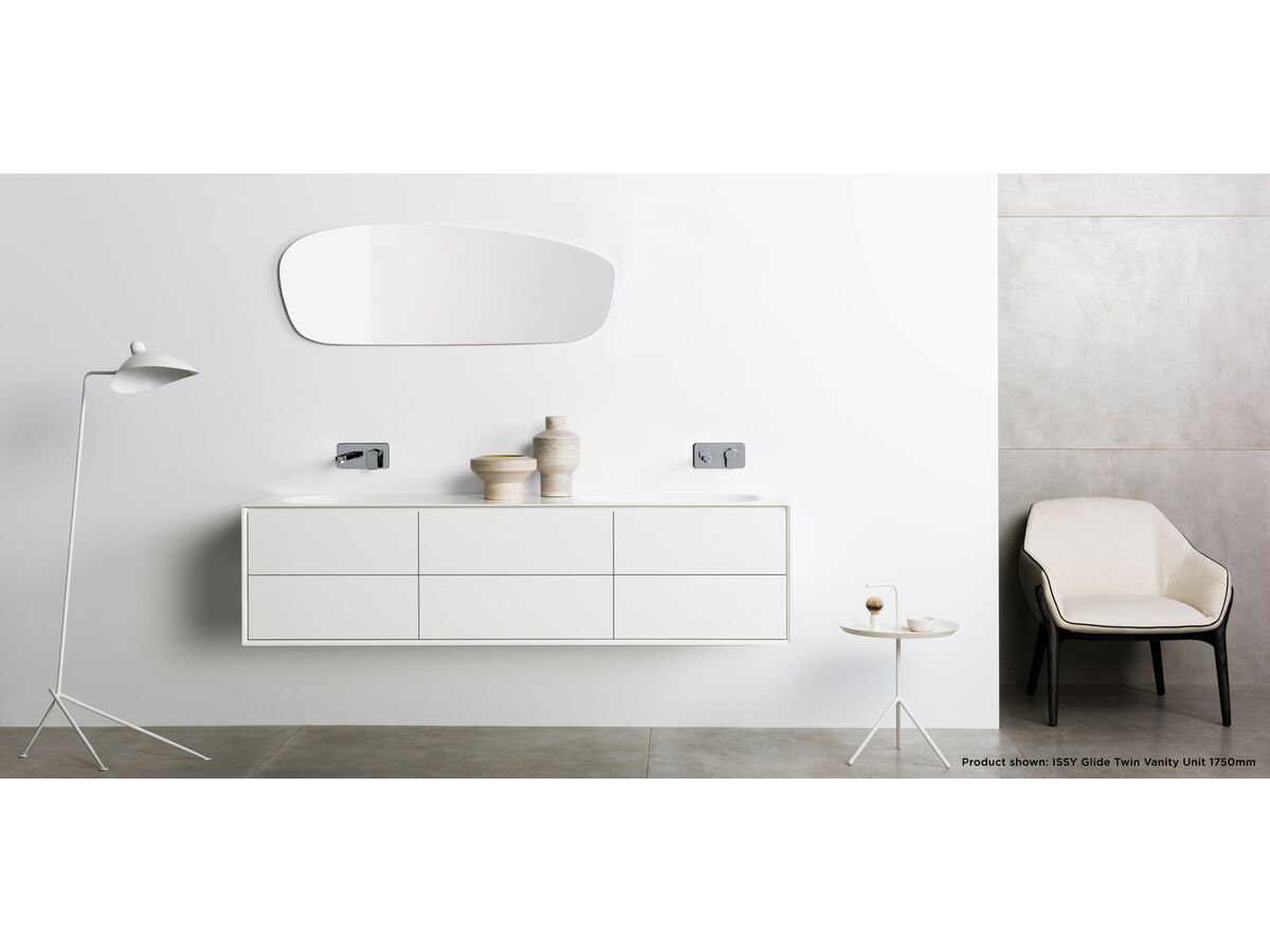 Reece ISSY Glide Twin 1400mm - 1499mm Custom Wall Hung Vanity Unit Single Bowl 4 Drawers Oak
