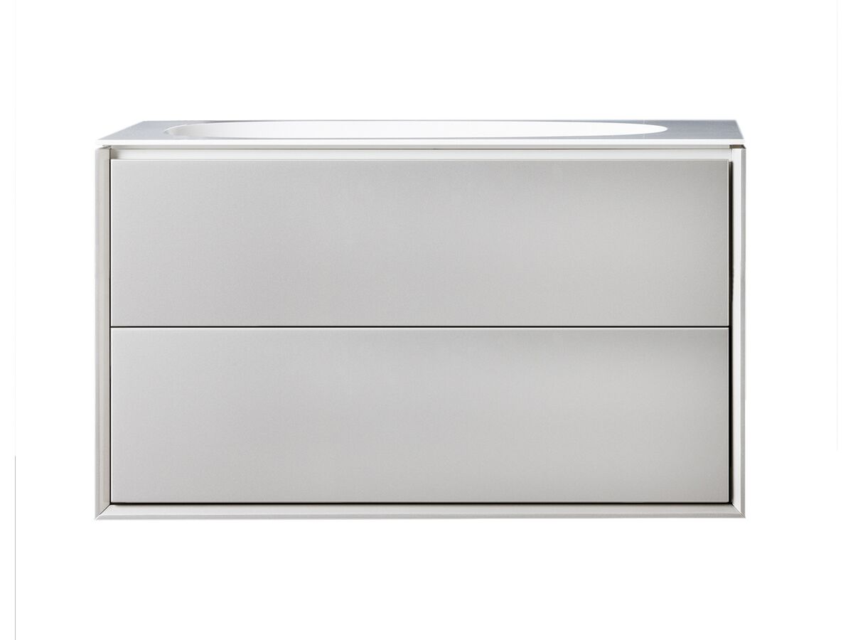 reece ISSY Glide Twin 750mm Wall Hung Vanity Unit Single Bowl 2 Drawers White