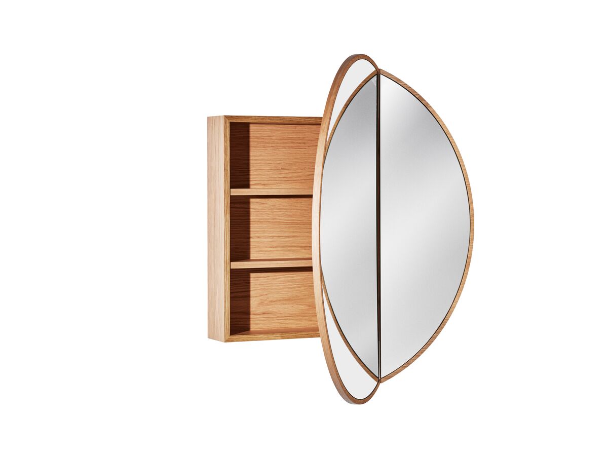 Reece ISSY Halo 1000mm Round Mirror With Shaving Cabinet (Recessed)