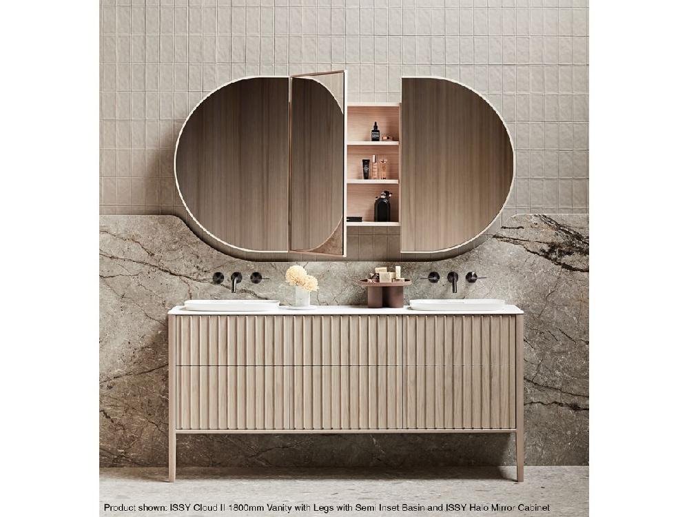 Reece ISSY Halo 1200 X 930mm Rounded Double Mirror With Shaving Cabinet (Recessed)