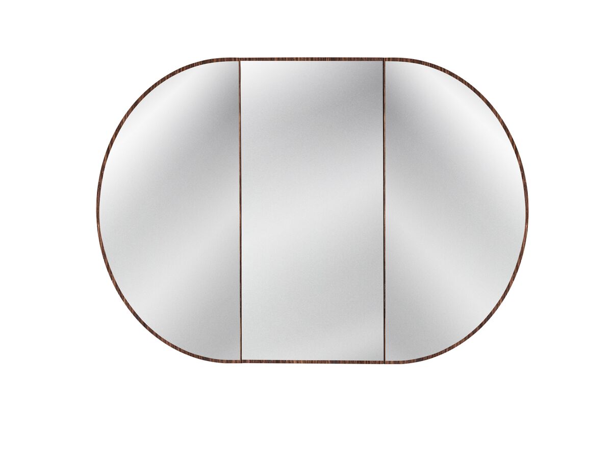 reece ISSY Halo 1201-1300 x 930mm Rounded Triple Mirror with Shaving Cabinet