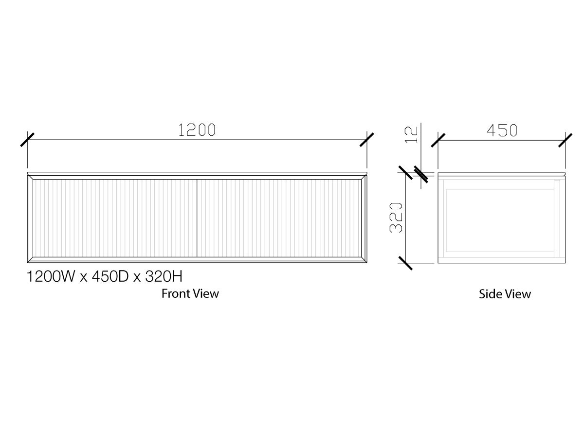Reece ISSY Halo II 1200mm X 450mm X 320mm Vanity Unit With 2 Touch Latch Drawers