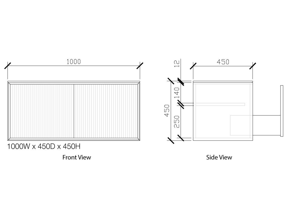 Reece ISSY Halo III 1000mm X 450mm X 450mm Vanity Unit With 2 Touch Latch Drawers & Internal Shelf