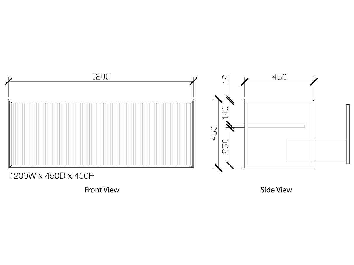 Reece ISSY Halo III 1200mm X 450mm X 450mm Vanity Unit With 2 Touch Latch Drawers & Internal Shelf