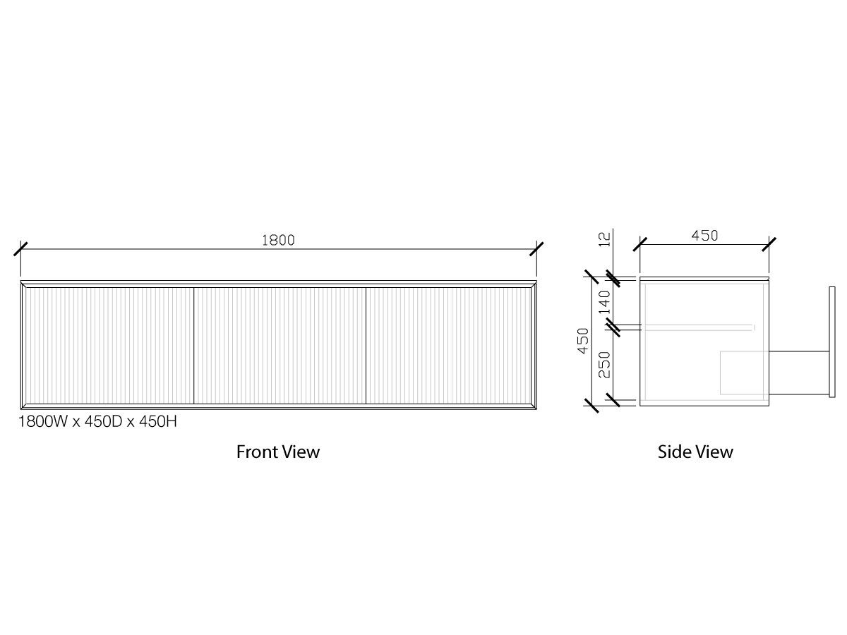 Reece ISSY Halo III 1800mm X 450mm X 450mm Vanity Unit With 3 Touch Latch Drawers & Internal Shelf