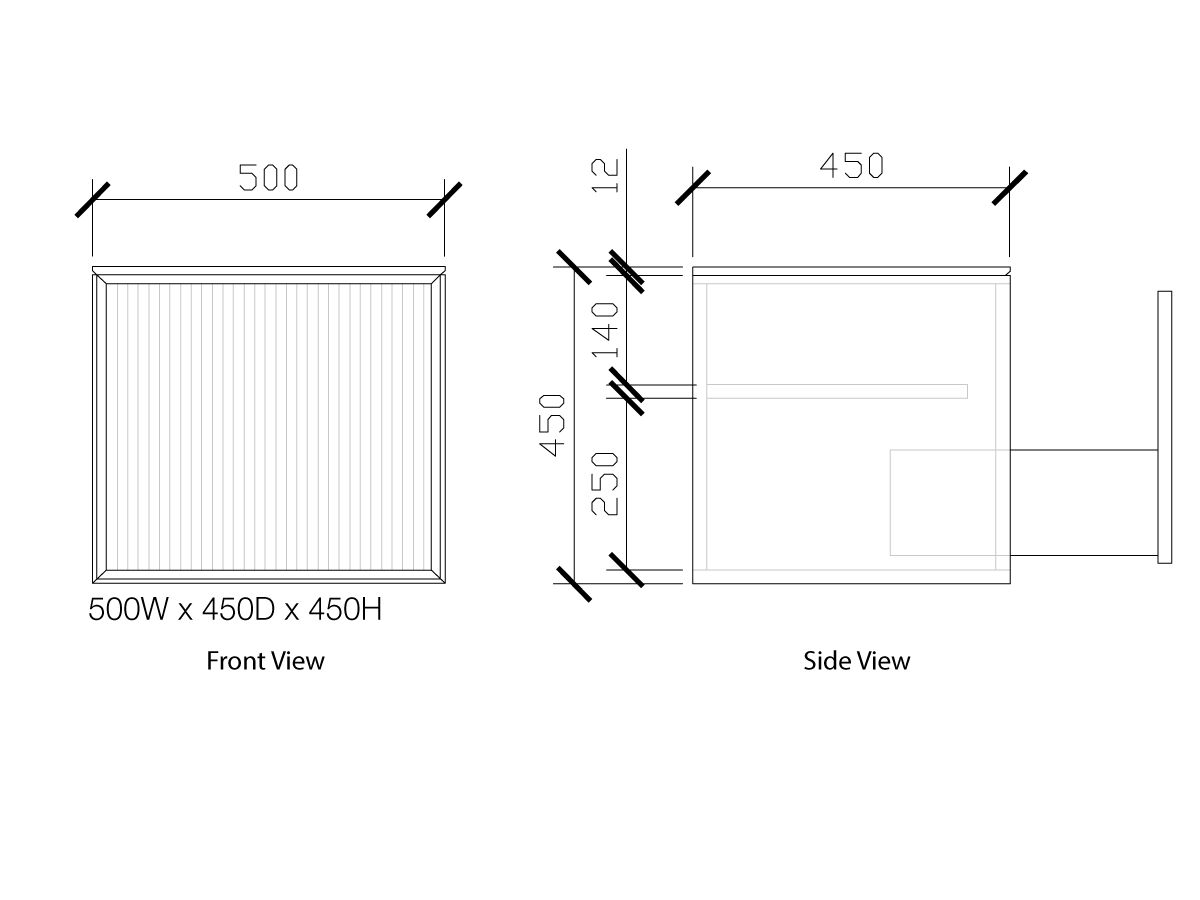 Reece ISSY Halo III 500mm X 450mm X 450mm Vanity Unit With 1 Touch Latch Drawer & Internal Shelf