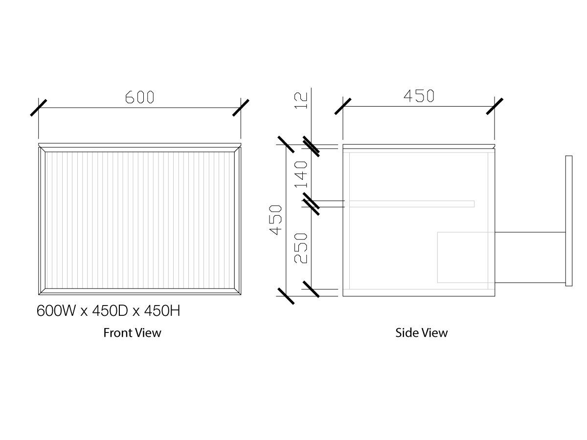 Reece ISSY Halo III 600mm X 450mm X 450mm Vanity Unit With 1 Touch Latch Drawer & Internal Shelf