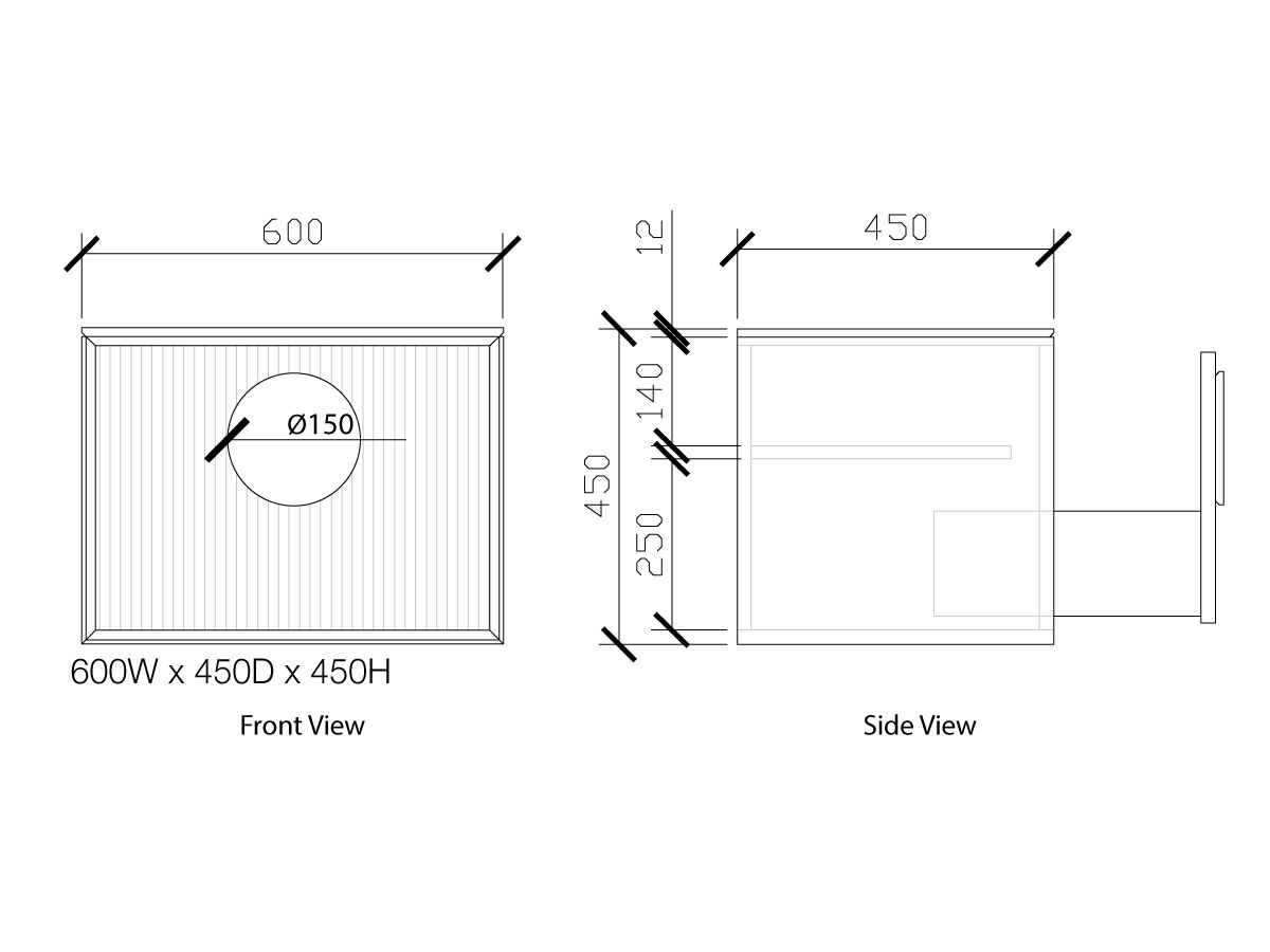 Reece ISSY Halo III 600mm X 450mm X 450mm Vanity Unit With 1 Soft Close Drawer & Internal Shelf With Handle