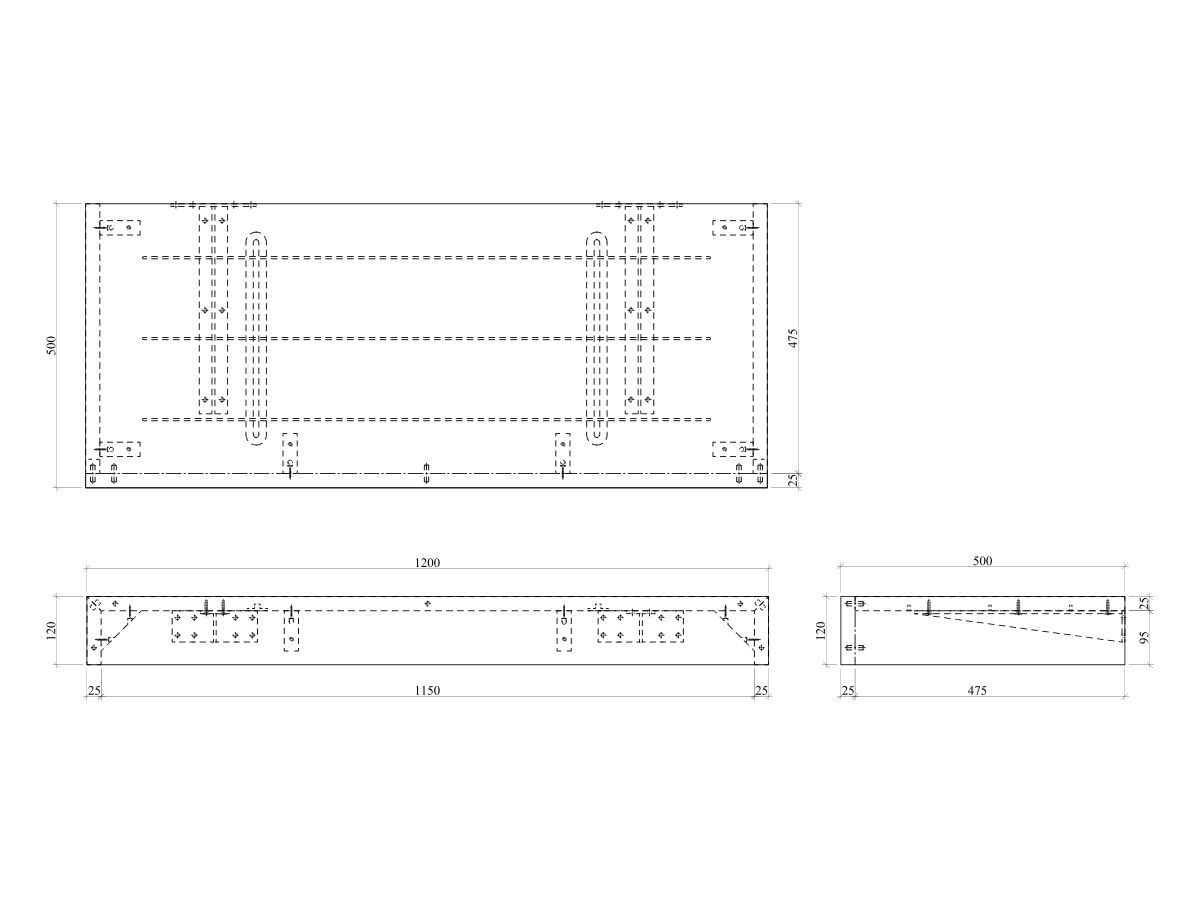 Reece Kado Arc Basin Shelf 1200mm X 500mm American Solid Oak