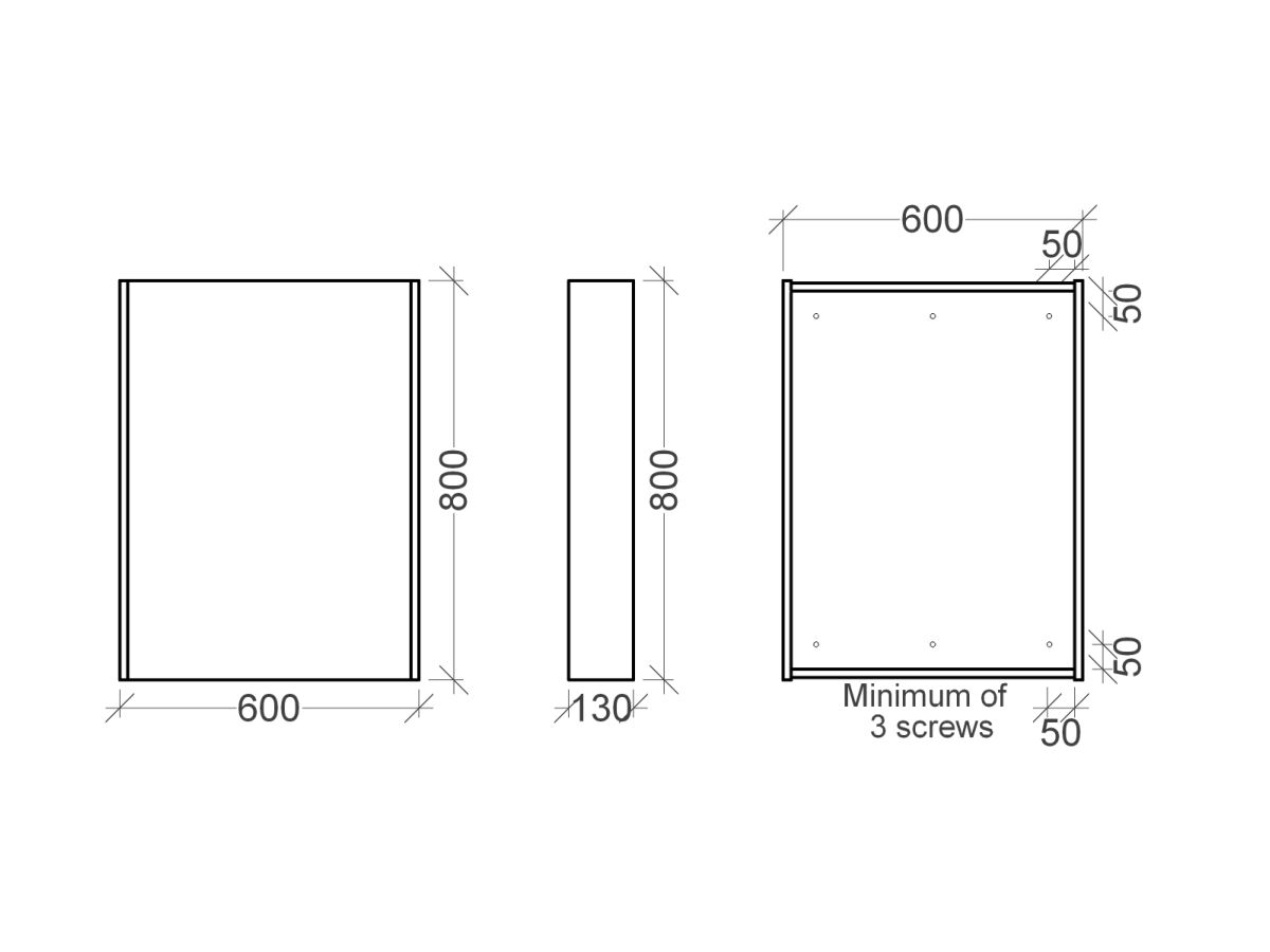 Reece Kado Arc Shaving Cabinet 600mm X 800mm X 130mm 1 Door Red Tulip