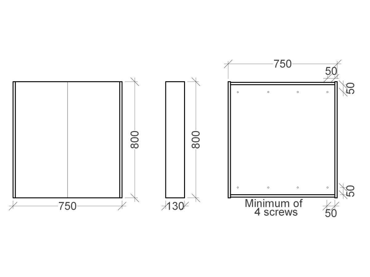 Reece Kado Arc Shaving Cabinet 750mm X 800mm X 130mm 2 Door Red Tulip