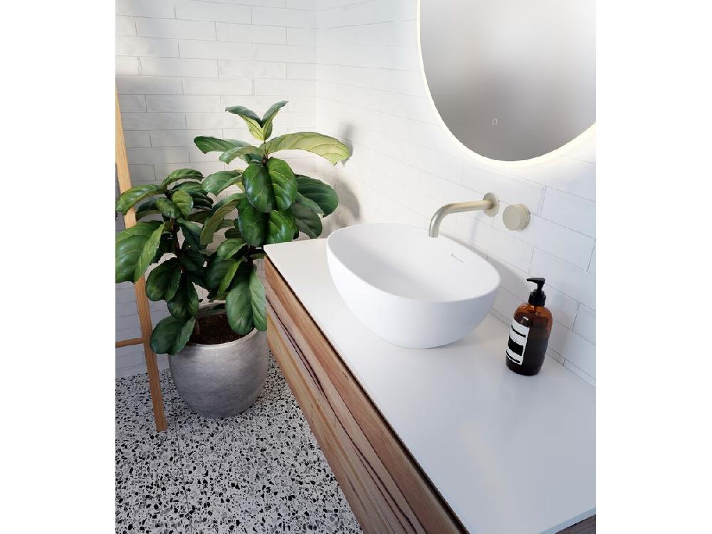 Reece Kado Arc Timber All Drawer 1200mm Vanity Unit Corian Top Australian Chestnut