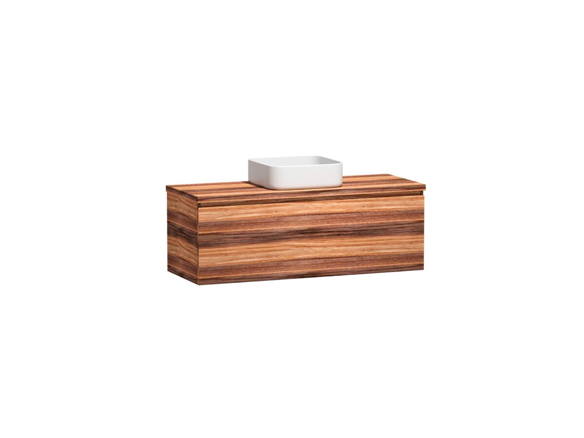 Reece Kado Arc Timber All Drawer 1200mm Vanity Unit Timber Top Red Tulip