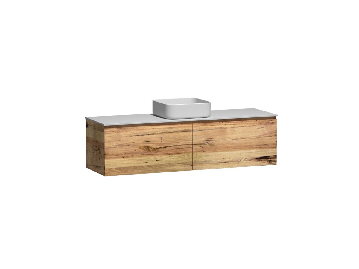 Reece Kado Arc Timber All Drawer 1500mm Single Bowl Vanity Unit Corian Top Australian Chestnut