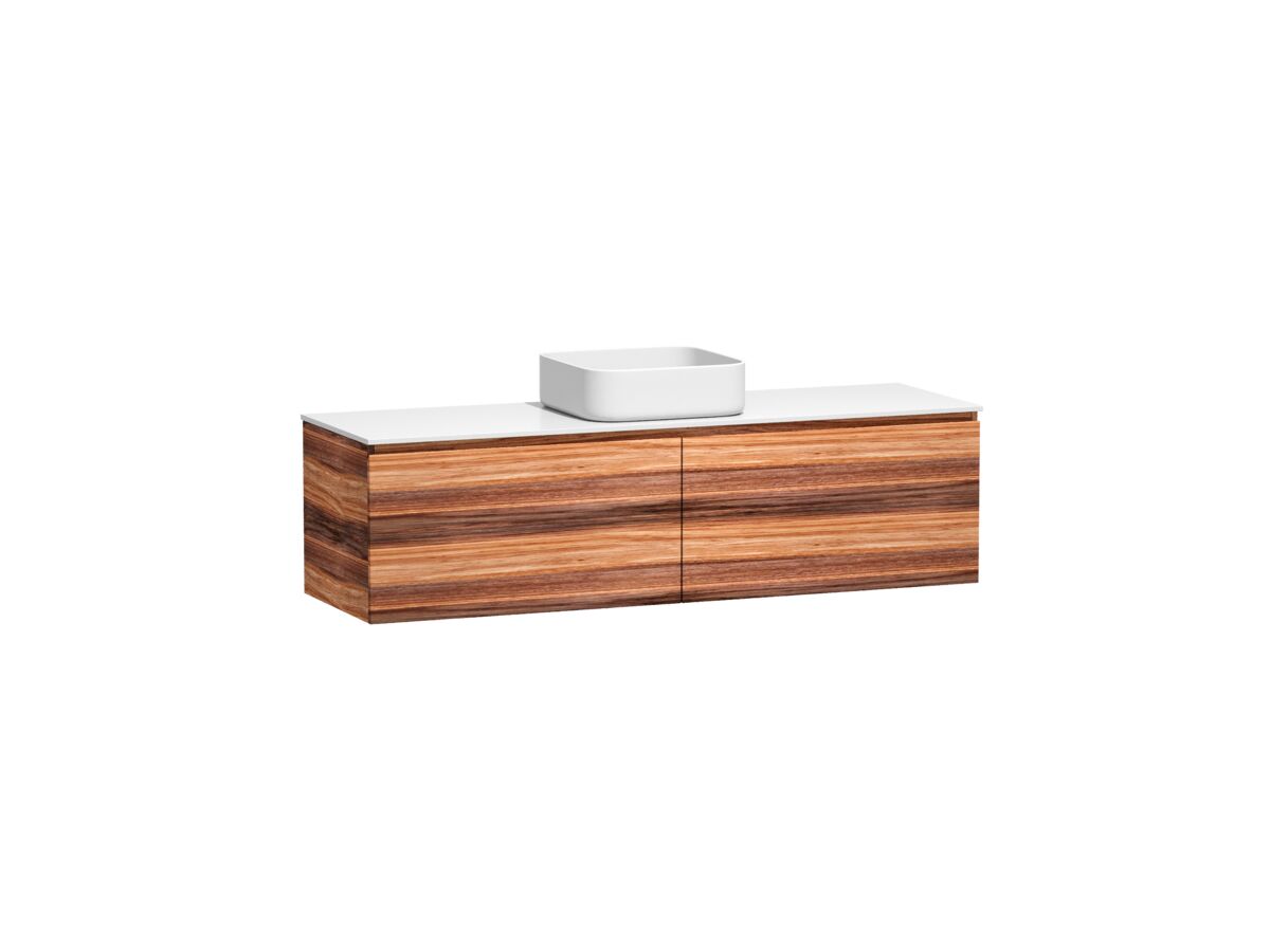 Reece Kado Arc Timber All Drawer 1500mm Single Bowl Vanity Unit Corian Top Red Tulip