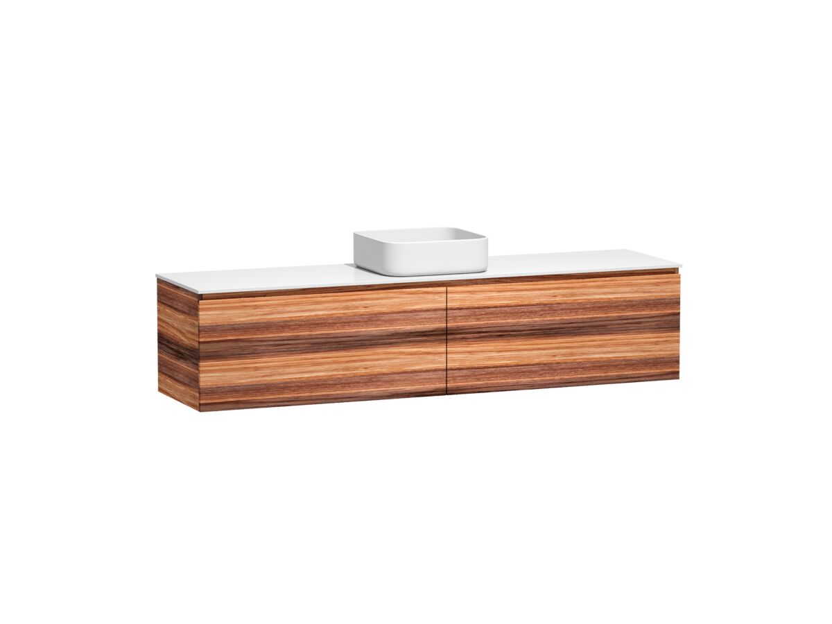 Reece Kado Arc Timber All Drawer 1800mm Single Bowl Vanity Unit Corian Top Red Tulip