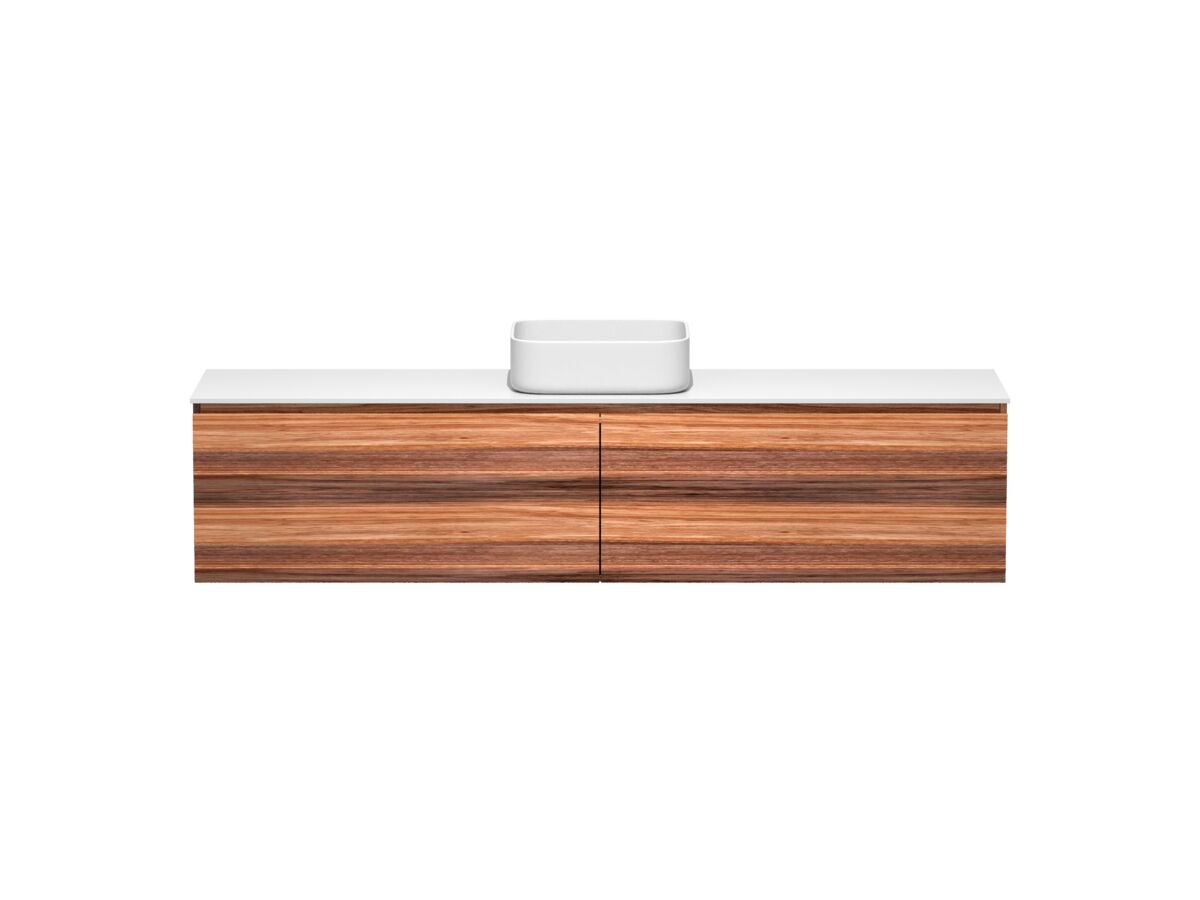 reece Kado Arc Timber All Drawer 1800mm Single Bowl Vanity Unit Corian Top Red Tulip