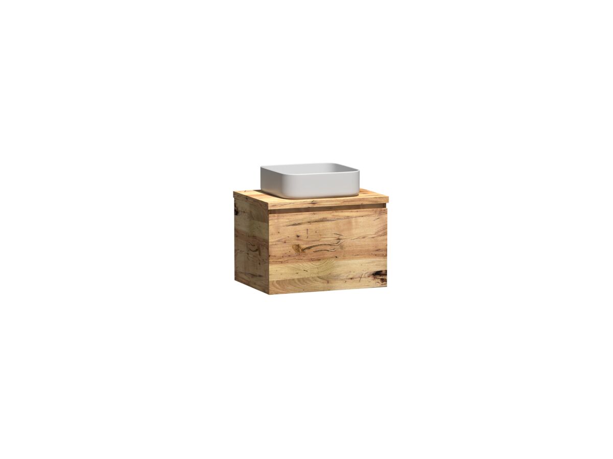 Reece Kado Arc Timber All Drawer 600mm Vanity Unit Timber Top Australian Chestnut