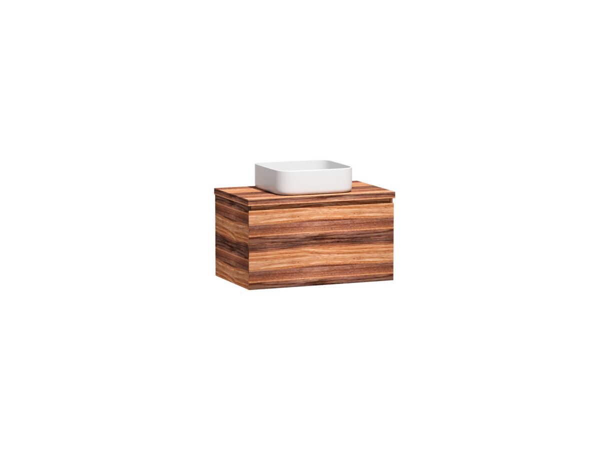 Reece Kado Arc Timber All Drawer 750mm Vanity Unit Timber Top Red Tulip