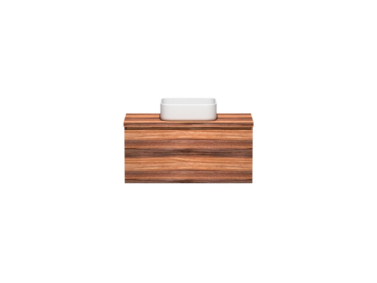 reece Kado Arc Timber All Drawer 900mm Vanity Unit Timber Top Red Tulip