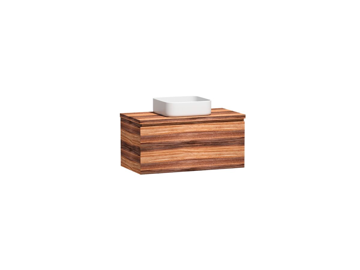 Reece Kado Arc Timber All Drawer 900mm Vanity Unit Timber Top Red Tulip