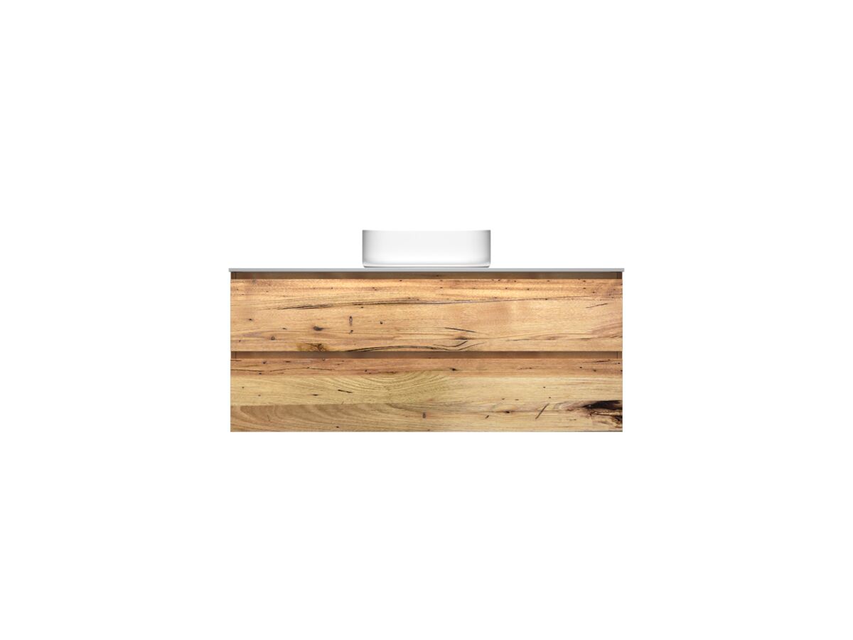 reece Kado Arc Timber Twin Drawer 1200mm Vanity Unit Corian Top Australian Chestnut