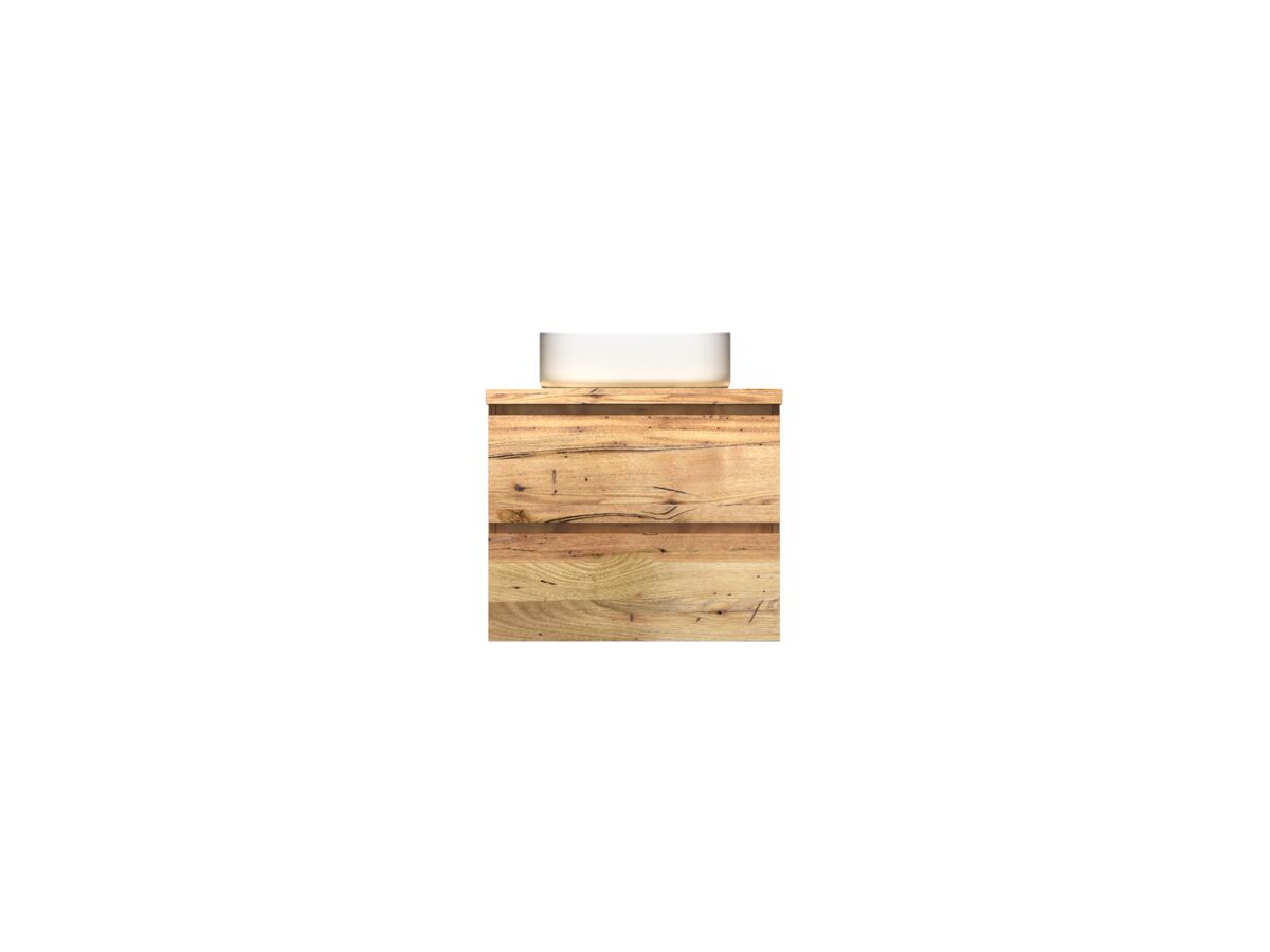 reece Kado Arc Timber Twin Drawer 600mm Vanity Unit Timber Top Australian Chestnut