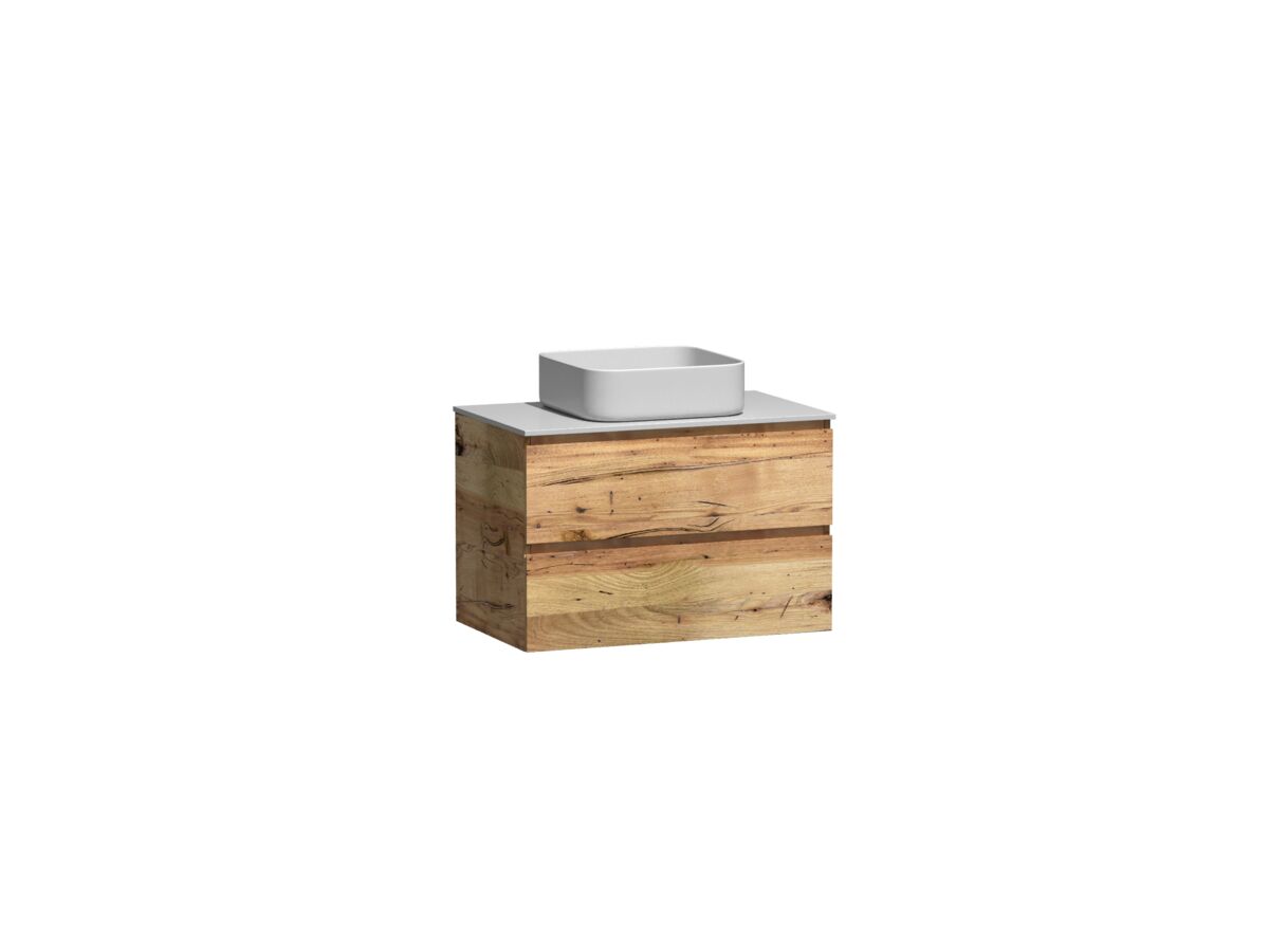 Reece Kado Arc Timber Twin Drawer 750mm Vanity Unit Corian Top Australian Chestnut