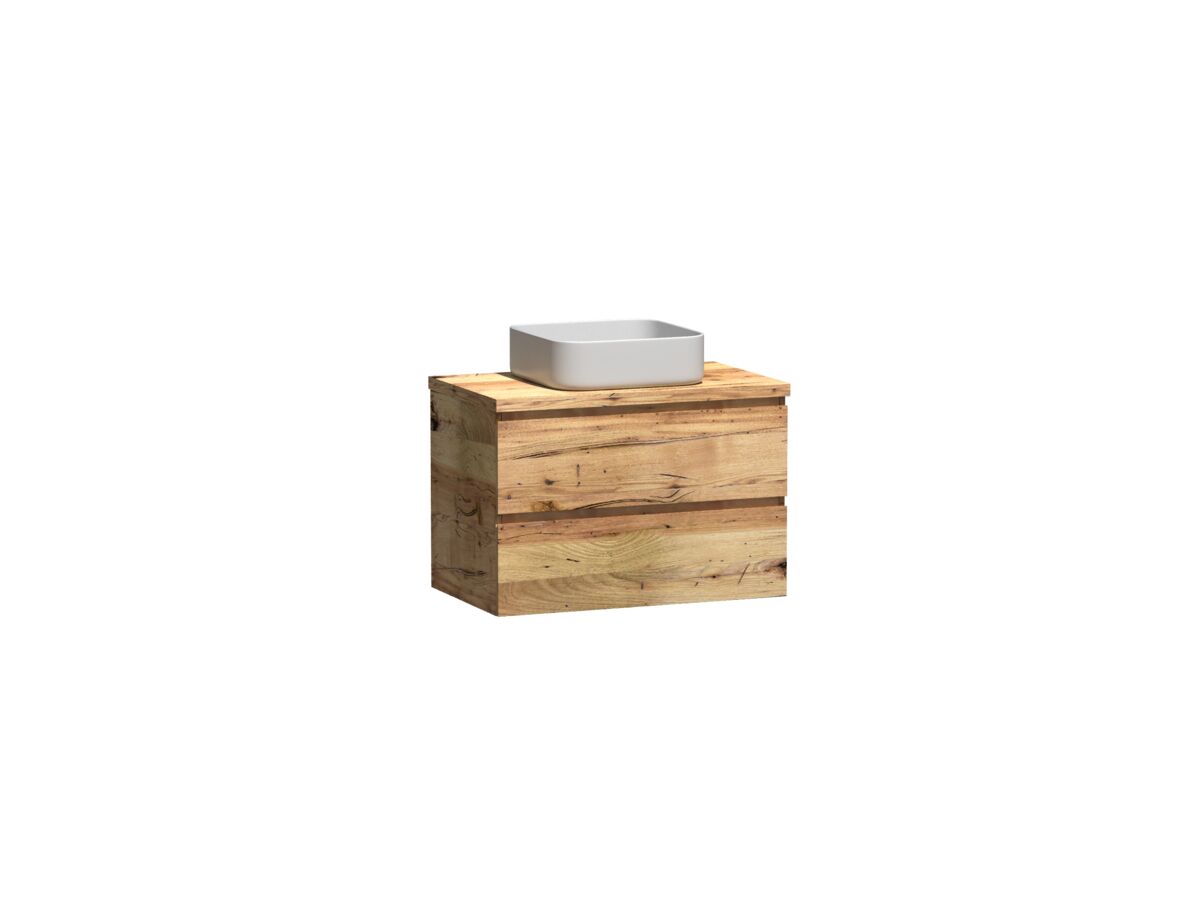 Reece Kado Arc Timber Twin Drawer 750mm Vanity Unit Timber Top Australian Chestnut
