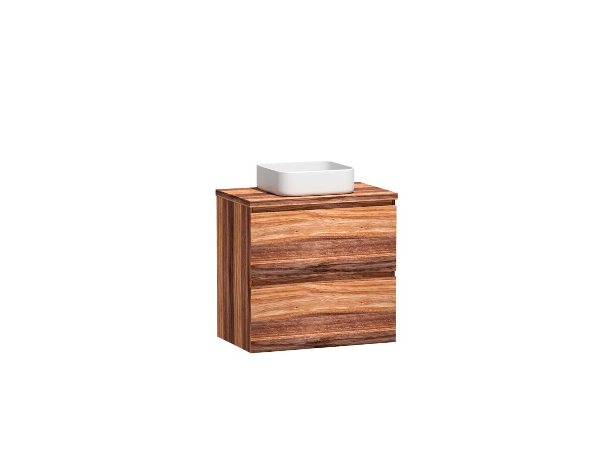 Reece Kado Arc Timber Twin Drawer 750mm Vanity Unit Timber Top Red Tulip