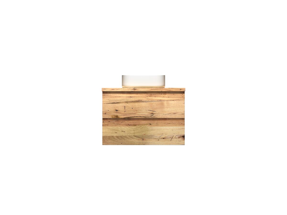 reece Kado Arc Timber Twin Drawer 750mm Vanity Unit Timber Top Australian Chestnut