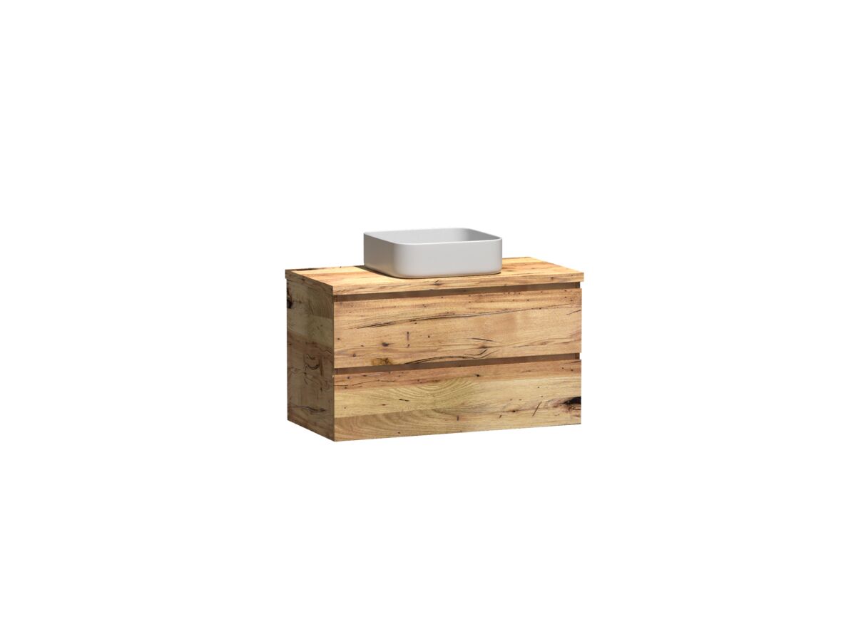 Reece Kado Arc Timber Twin Drawer 900mm Vanity Unit Timber Top Australian Chestnut