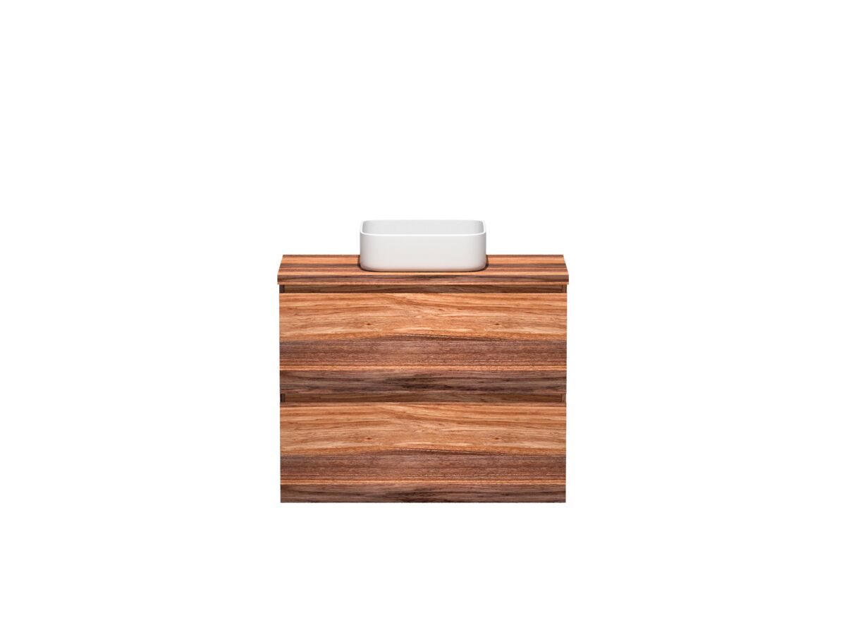 reece Kado Arc Timber Twin Drawer 900mm Vanity Unit Timber Top Red Tulip