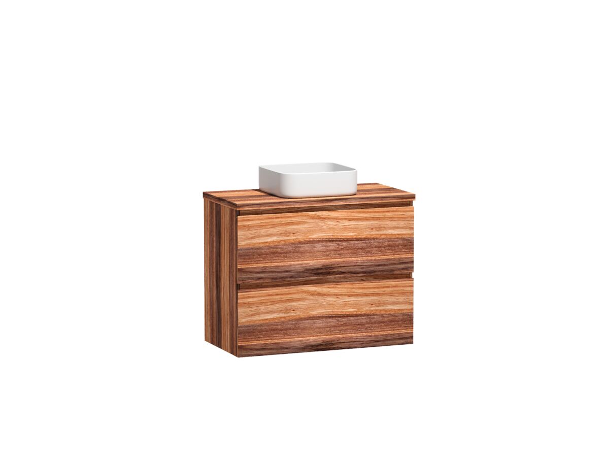 Reece Kado Arc Timber Twin Drawer 900mm Vanity Unit Timber Top Red Tulip